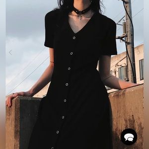 Disturbia Obsidian Jersey Dress bodycon maxi ribbed dress / goth emo alternative